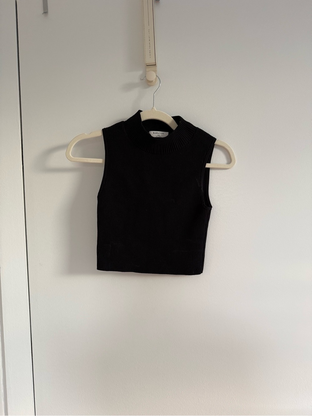 Babaton Black Ribbed Tank Top